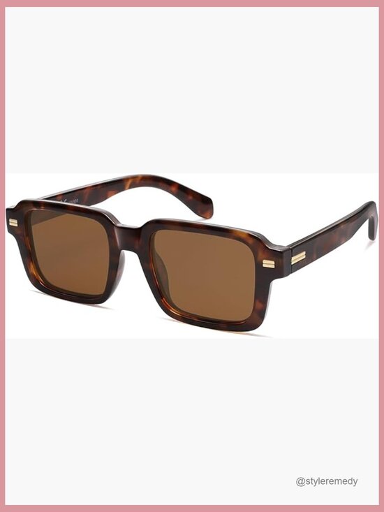 Big Trendy Square Polarized Sunglasses Retro Chunky Wide Rectangle Shades main image 4